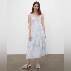 NWT Club Monaco Striped Sleeveless Tiered Maxi Dress